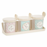 Набор емкостей 3шт 0,7л на полке "Ассорти" (бежевый)