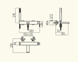 Смеситель Migliore Tenesi 25414 для ванны и душа