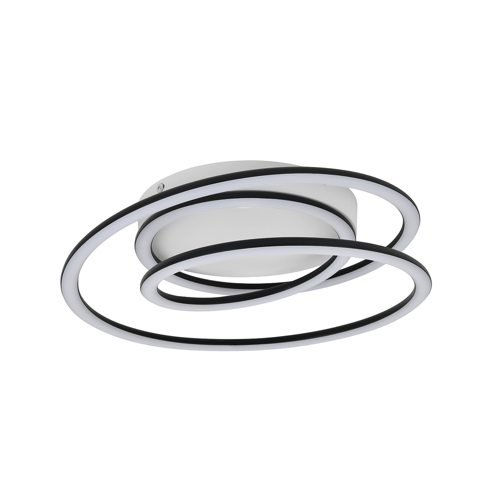 Потолочный светодиодный светильник 70Вт, 6790лм, 3000-6400K, Ra>80, плавная регулировка мощности, изменение цветовой температуры, пульт, металл/силикон, черный