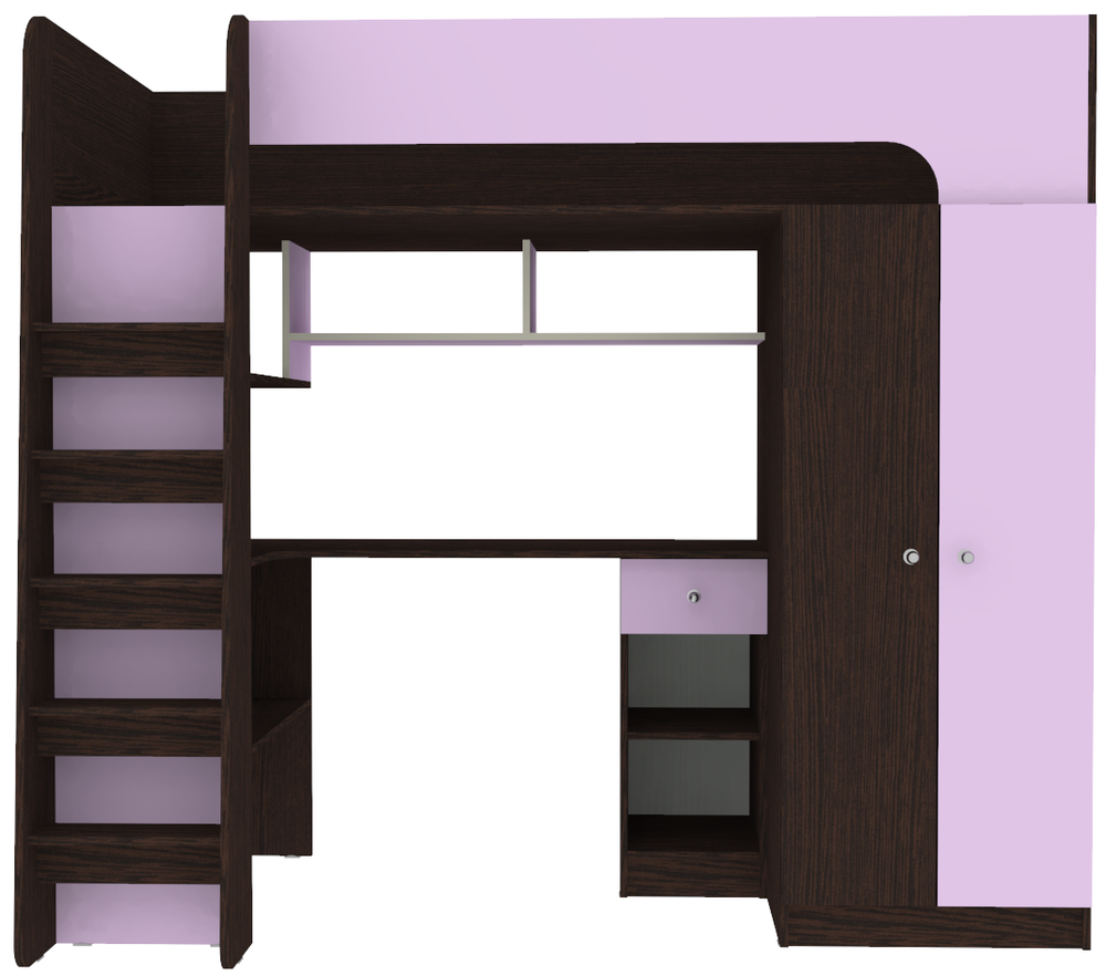 Кровать-чердак КарИВи Астра 10 Венге Ирис