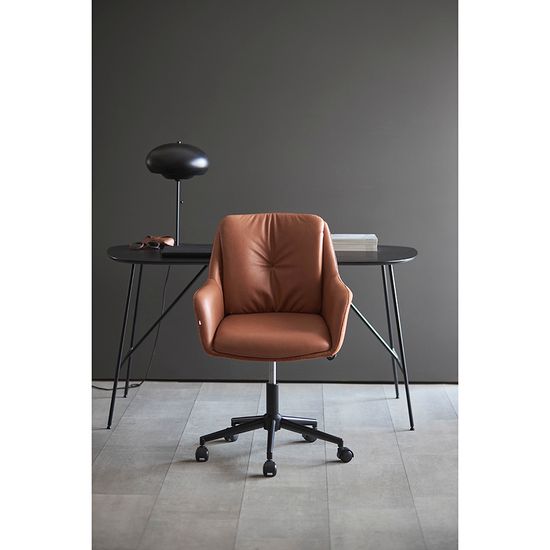 Стул на колесиках allar, экокожа, рогожка, коричневый