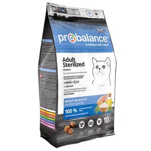 Уценка! Повр.упак./ Сухой корм ProBalance Sterilized для кастрированных котов и стерилизованных кошек с курицей