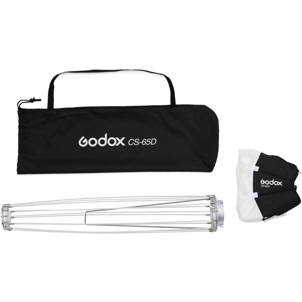 Быстроскладной сферический софтбокс Godox CS65D для импульсных вспышек и светодиодных осветителей с байонетом Bowens (ЧАЙНАБОЛ)