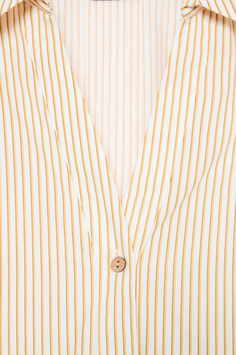 ZARA РУБАШКА ИЗ ПОПЛИНА В ПОЛОСКУ С ШИРОКИМИ РУКАВАМИ, ЖЕЛТЫЙ