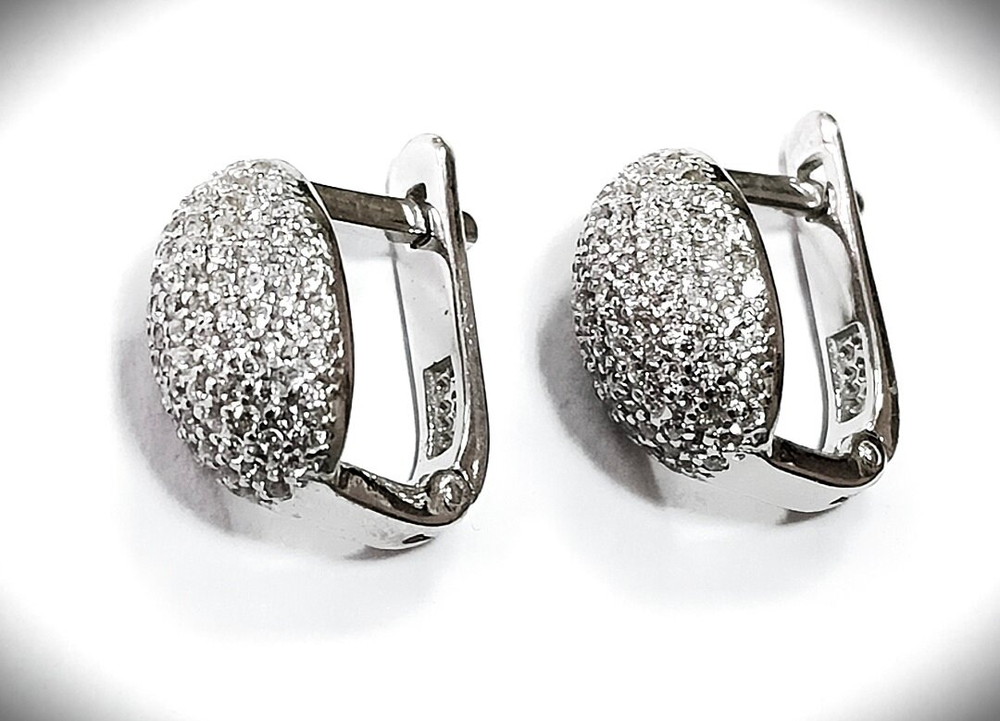 Серьги "Эстерелла" из серебра 925 пробы с фианитами