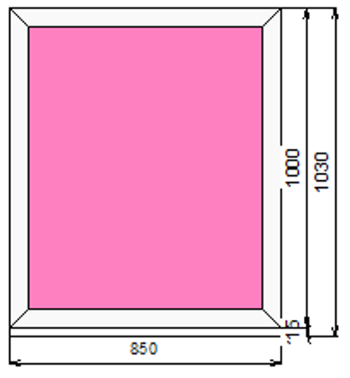 Пластиковое окно  1000 х 850 ТермА Эко с глухой створкой