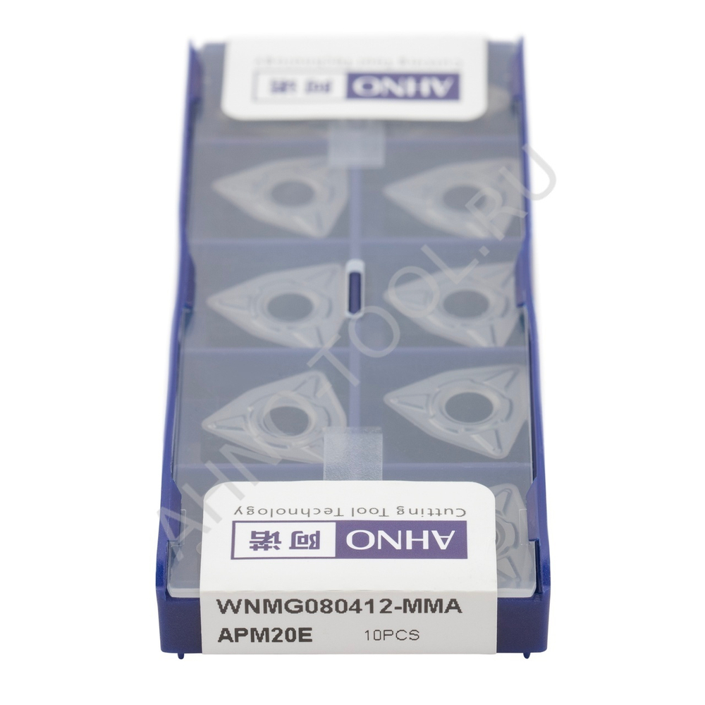 Пластина твердосплавная ISO WNMG080412-MMA APM20E AHNO  по нерж.стали,  получистовая