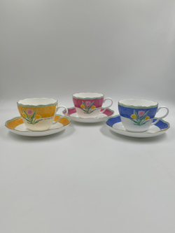 Чайная пара с жёлтой каймой Givenchy by Yamaka