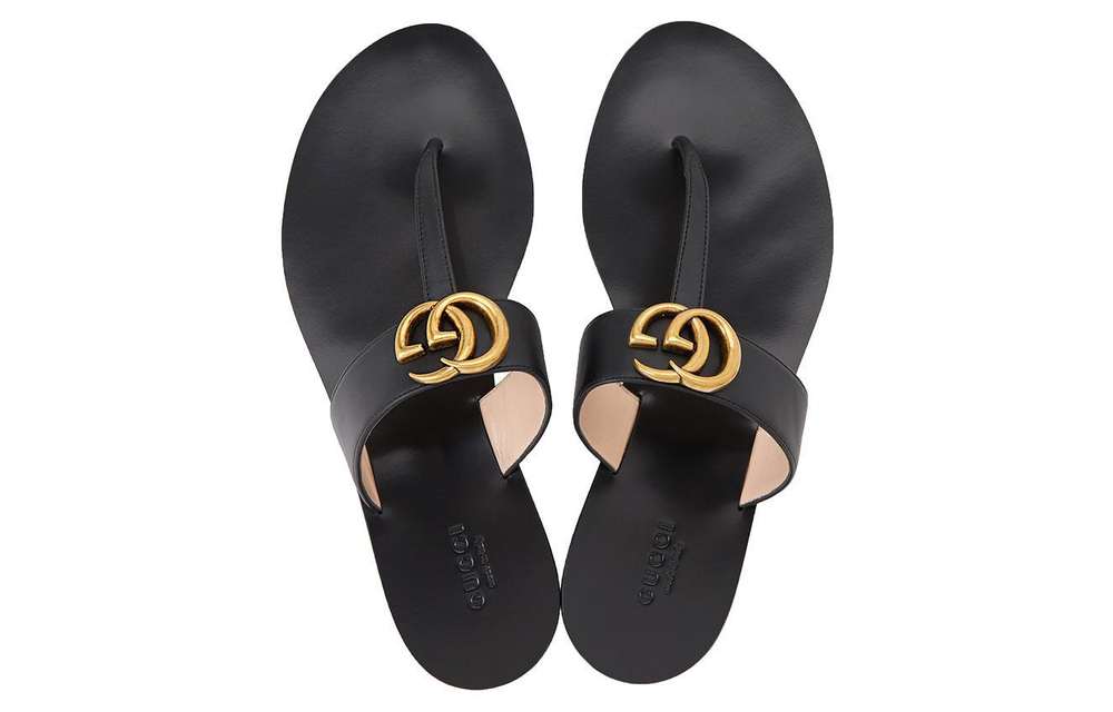 GUCCI Gucci logo Flip Flops Women's Black