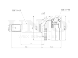 ШРУС внешний UNIO CVJ-20003