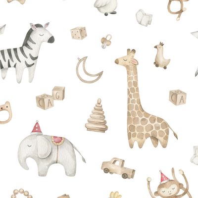 Жираф, зебра, слон, детские игрушки