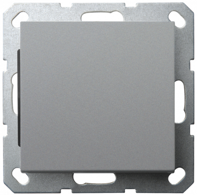 Выключатель одноклавишный перекрестный 10A 250V~ с накладкой, цвет Алюминий