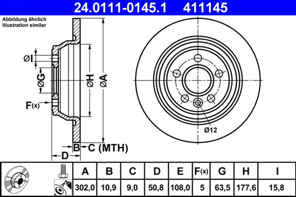 ATE - 24011101451-ATE - Brake Disc