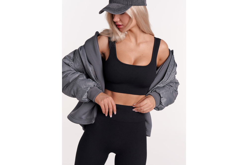 Леггинсы Urbanfit в рубчик, размер L, черный