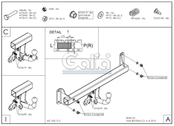 Фаркоп оцинкованный Galia B019C для BMW X3 2010-2017, X4 2014-2018(паспорт и сертификат в комплекте)(без электрики)