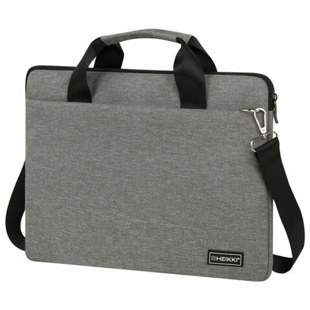 Сумка портфель HEIKKI PROFITABLE (ХЕЙКИ) с отделением для ноутбука 14", 2 кармана, серая, 26х36х3 см, 272597