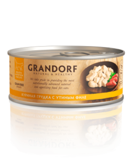 Grandorf 70г Влажный корм для кошек Chicken & Duck, беззерновой, куриная грудка с утиным филе