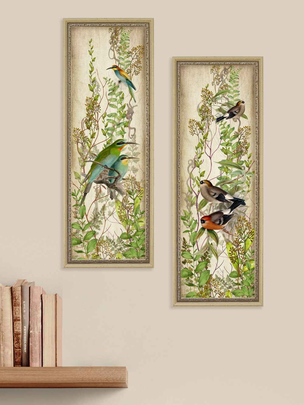 Картины на стену для интерьера в раме набор 2 шт 19*51 см