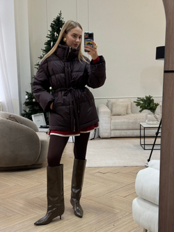 Пуховик Brunello миди шоколадный (предзаказ к 28 декабря)