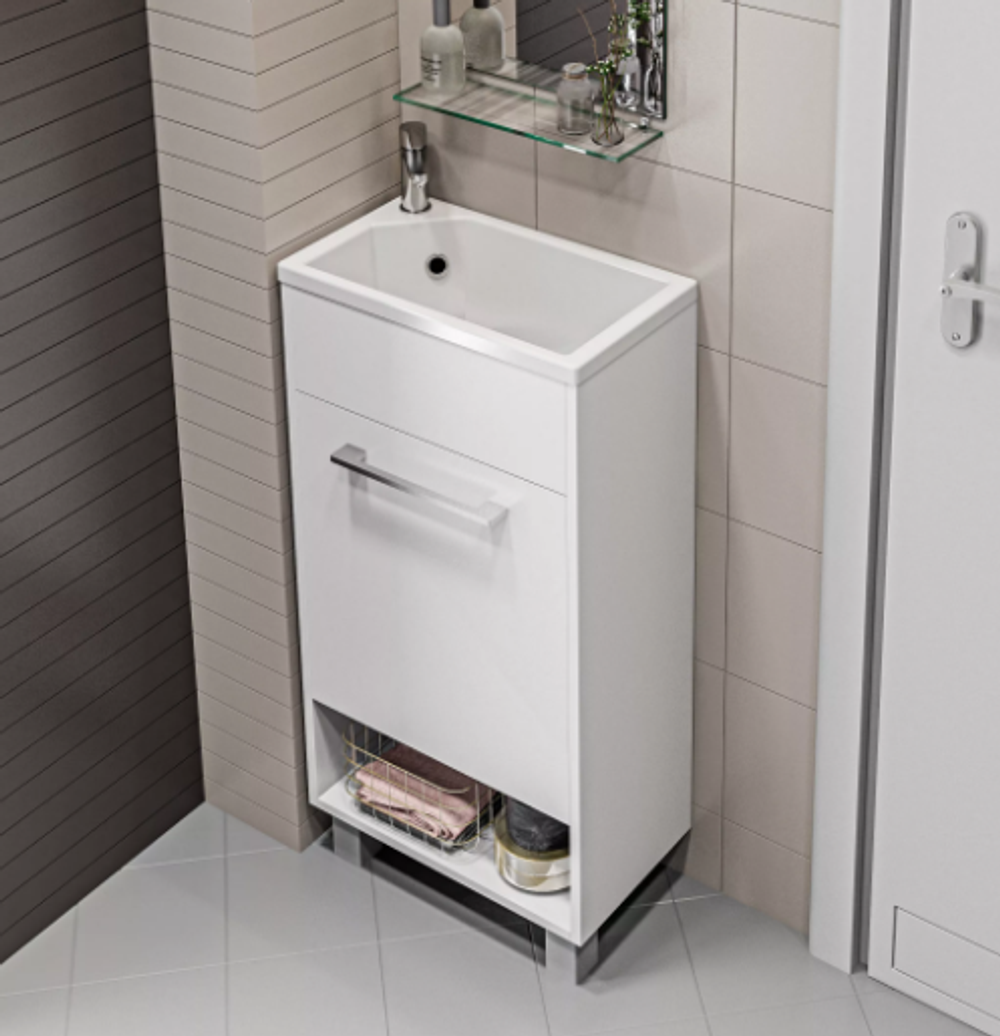 Тумба с раковиной Lira 40Н 1д. Белый глянец L