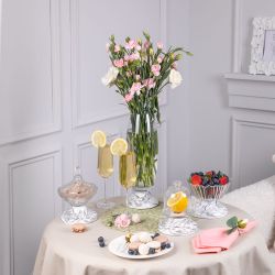 Сахарница стеклянная с крышкой Боа Белый