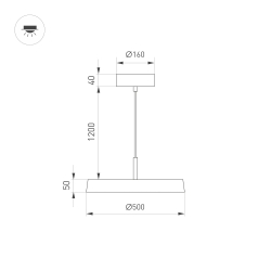 Светильник SP-ELEGANT-R500-37W Warm3000 (BK, 120 deg, 230V) (Arlight, IP20 Металл, 3 года) 033922