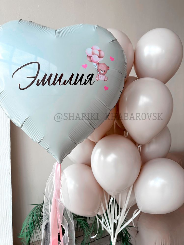 Воздушные шары на выписку для девочки №8096