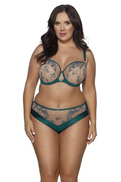 Трусики-бразилиана со средней линией талии Rafia (Размер: XXL) (Цвет: изумрудный)