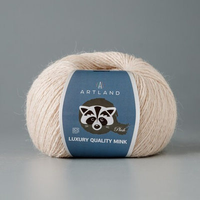 Пряжа "Норка" длинноворсовая Luxury, пух норки-70 % нейлон-30 %, экрю