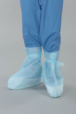 Бахилы хирургические ламинированные 45 см на завязках плотность 42г/м2 нестерильные Новисет