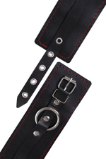 Черные однослойные оковы с контрастной строчкой (Цвет: черный)