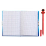 Блокнот детский Basir на замке, с ручкой, формат А6, серия "Кальмар", переплет 7БЦ, 18*13 см, 48 листов, ассорти