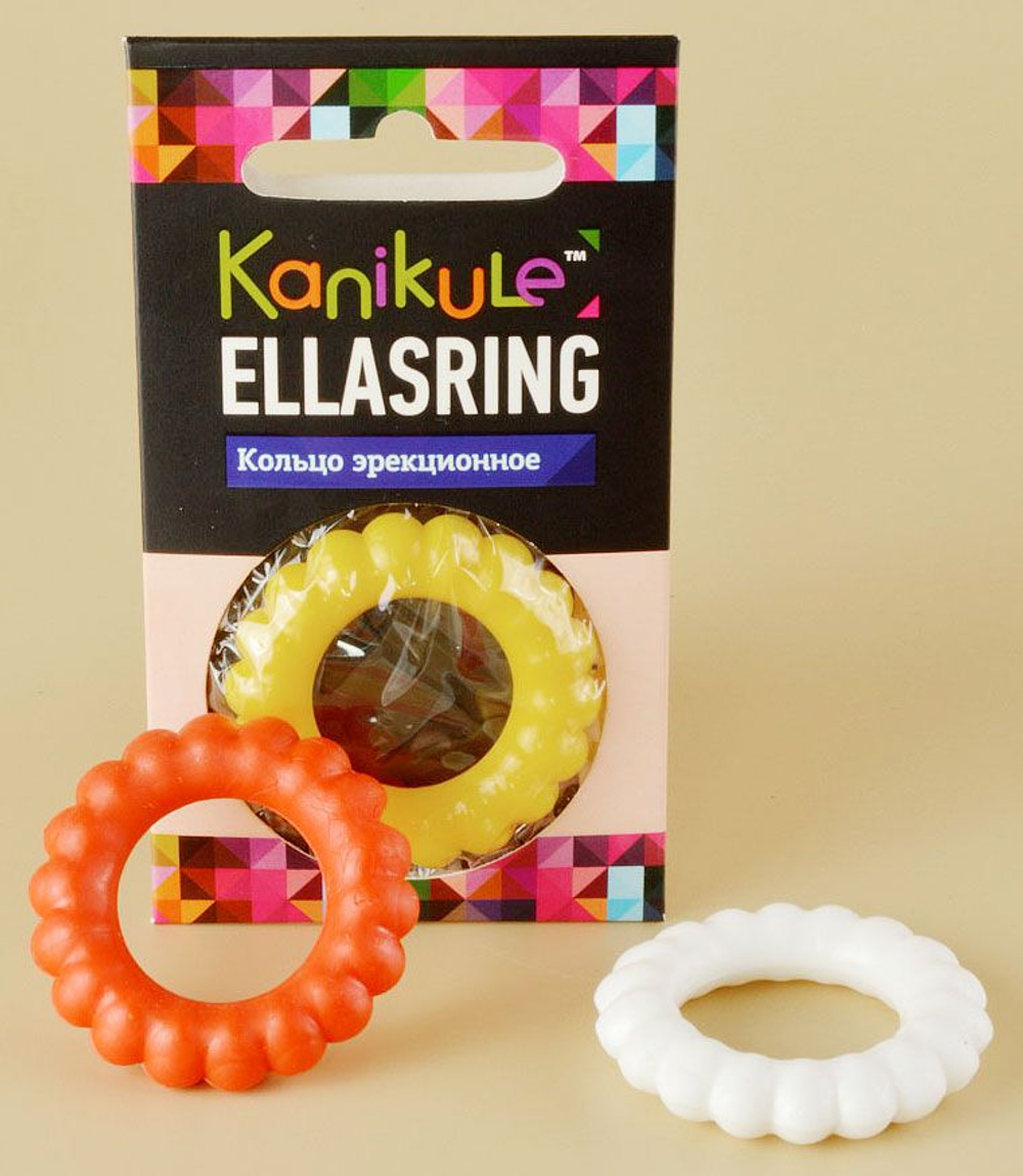 Цветное рельефное эрекционное кольцо Ellasring