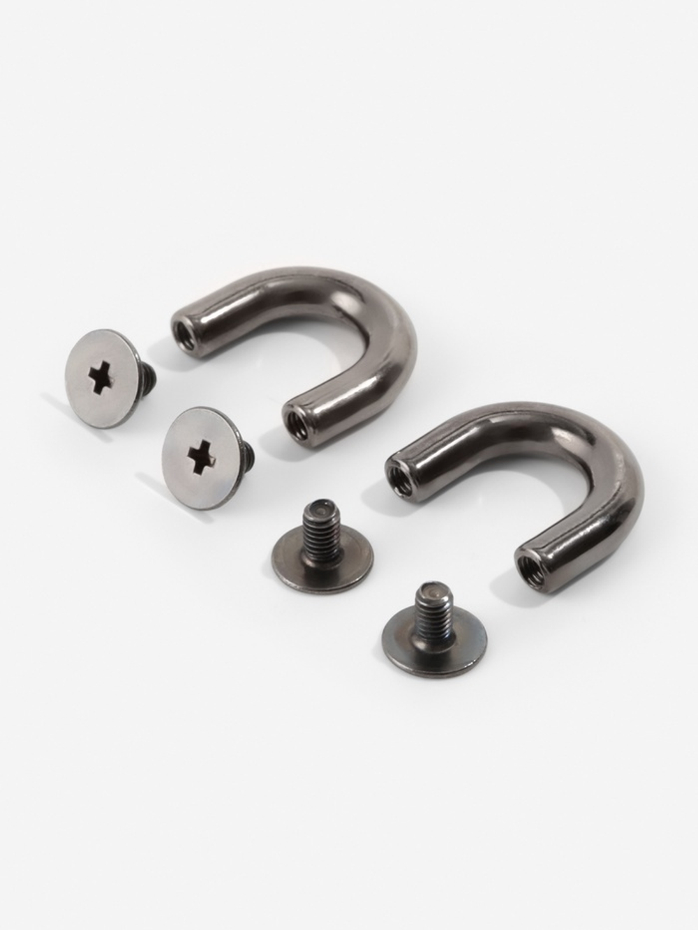 Крепления для ручек на сумку, металлические, 1.8×1.5×0.5 см, 2 шт., 4 винта