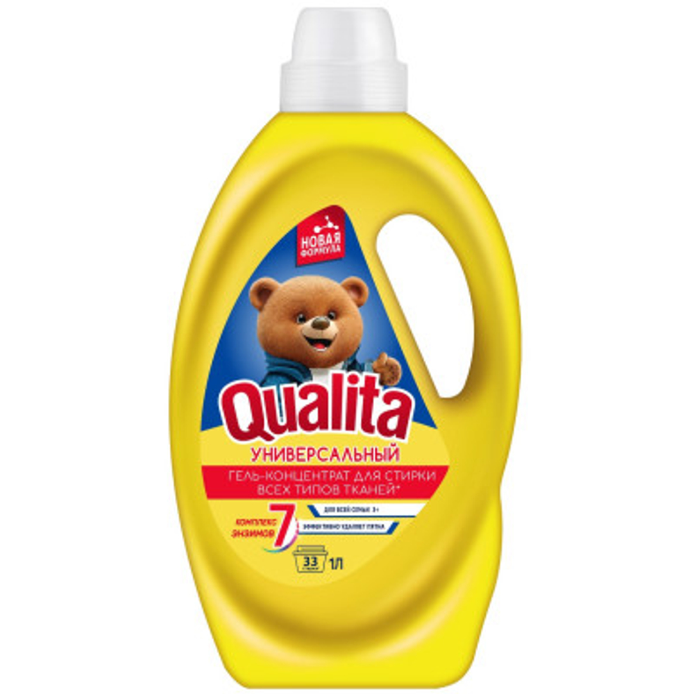 Qualita C&R Универсальный гель д/стирки 1 л д/в тип.бел. б/запах.,экст.хлопка пл/бут.