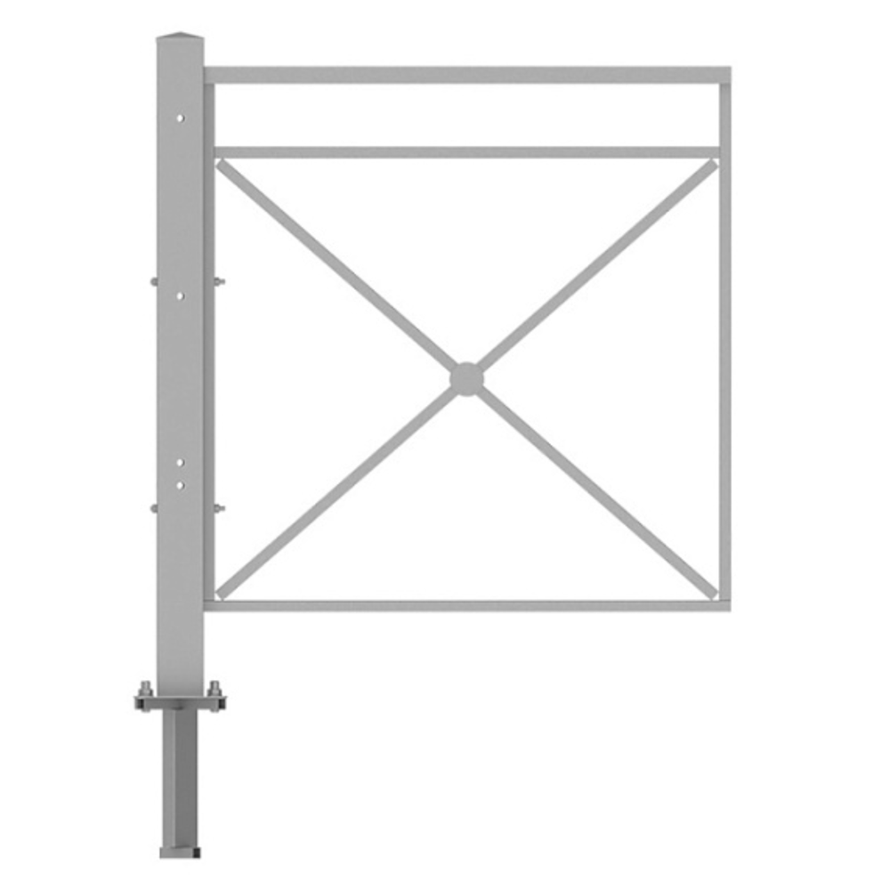 Пешеходное ограждение ПО-1 Крест тип 2 укороченное (секция + стойка), стойка 80х80 съемная, порошковая окраска