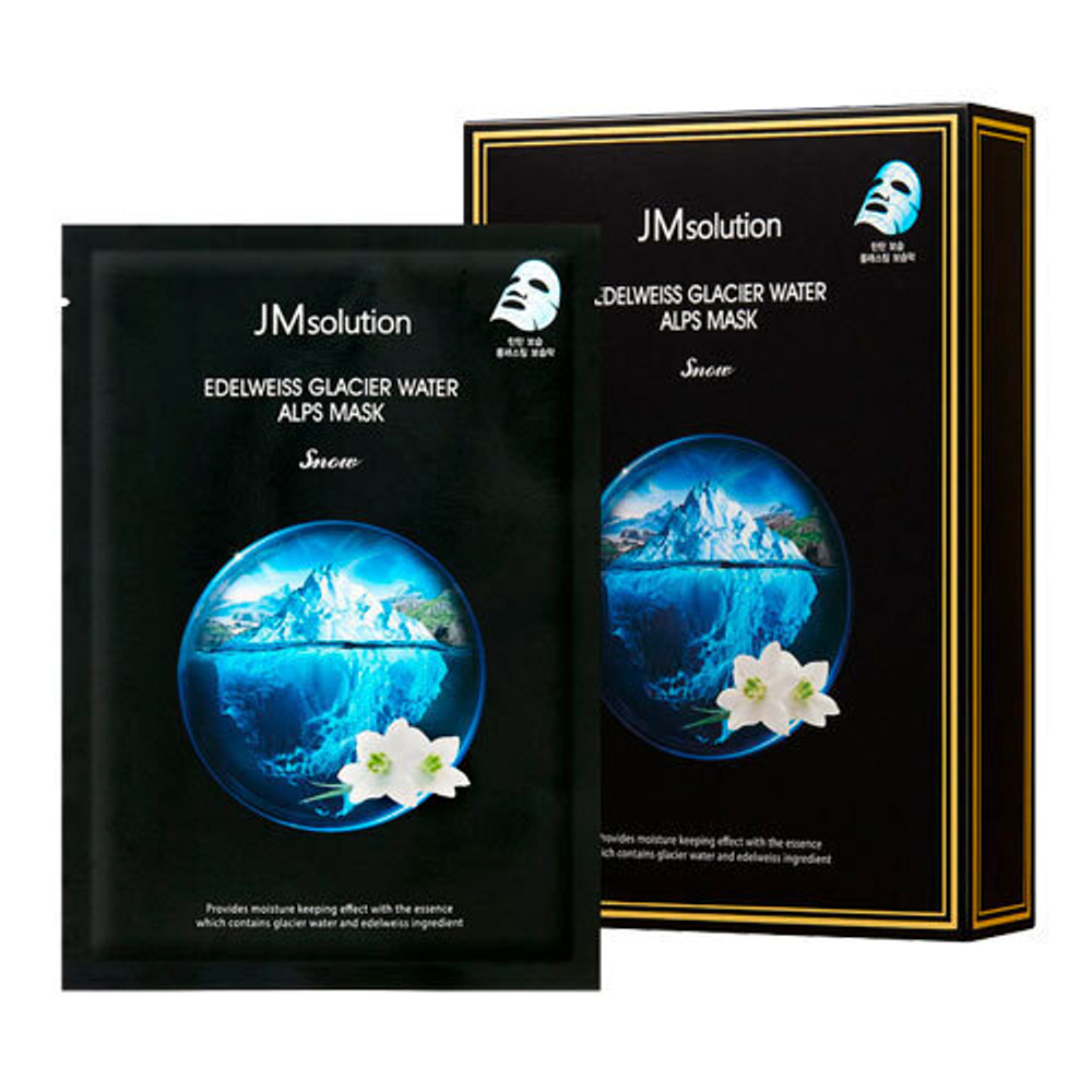 JMsolution Маска тканевая с эдельвейсом и ледниковыми водами альп - Edelweiss glacier, 30мл