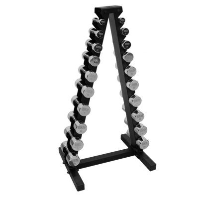 Набор хромированных гантелей BRONZE GYM, 1-10 кг - 10 пар, шаг 1 кг