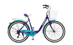 Велосипед 26 HOGGER SIGOURA V, 18, алюминий, 7-скор., корзина, синий-ультрамарин