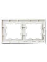 BRITE Рамка 2-местная РУ-2-2-Бр стекло белый матовый IEK