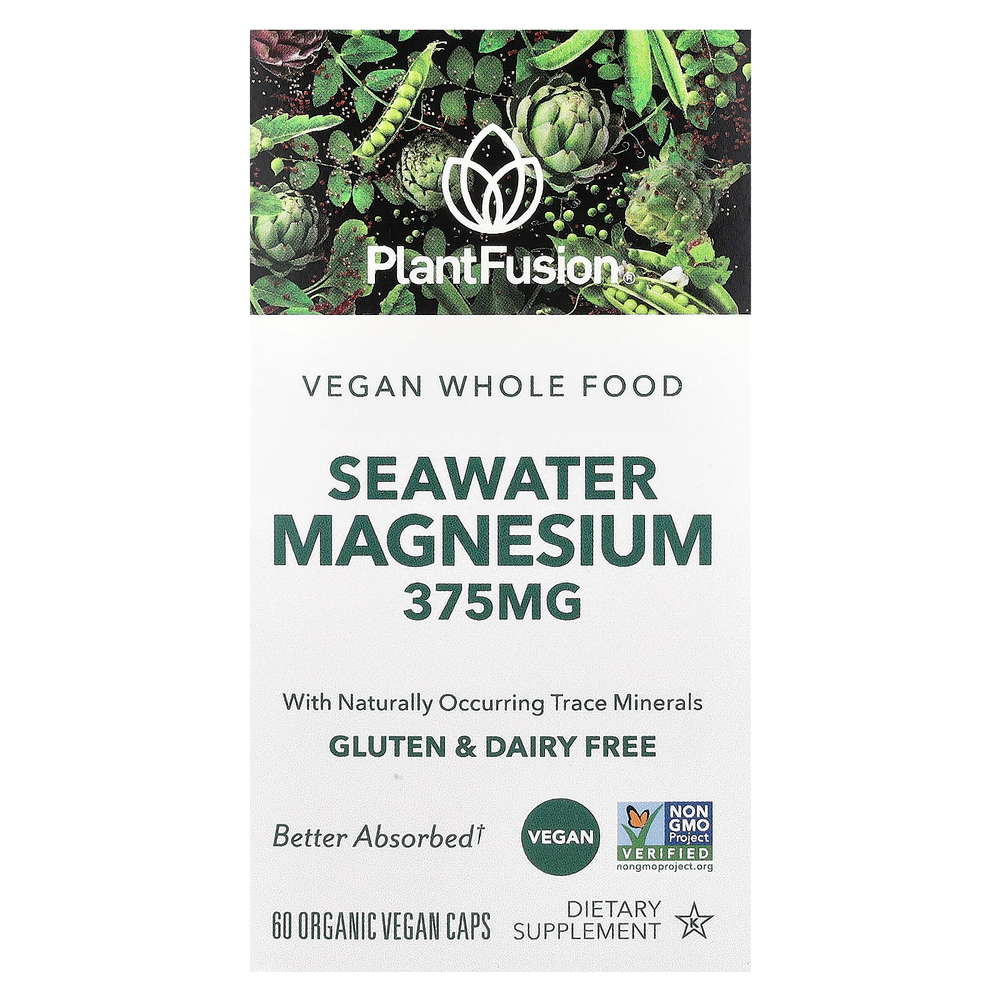 PlantFusion, Vegan SeaWater Magnesium, 60 органических веганских капсул