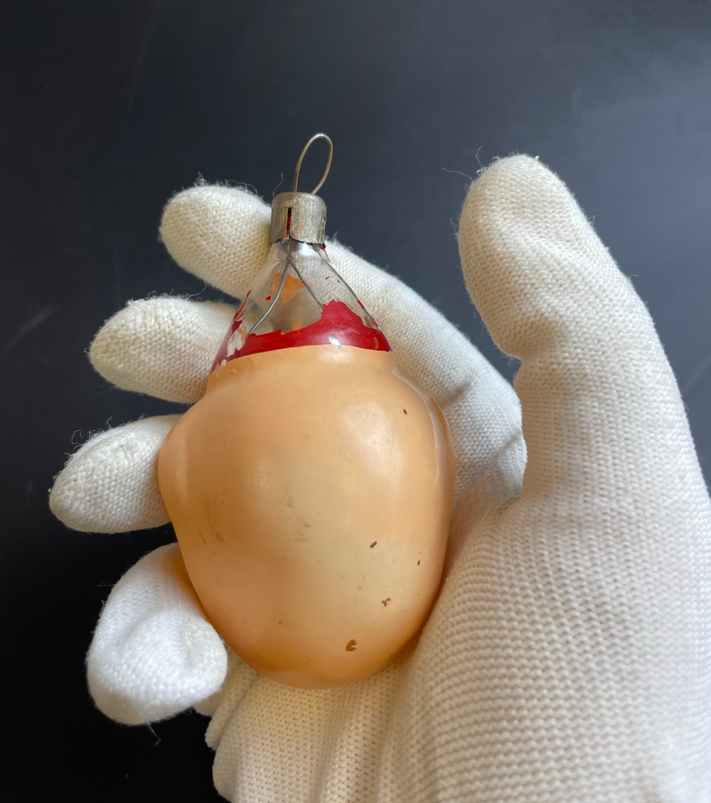 Ёлочная игрушка голова клоуна, цирк, стекло, подвесная, СССР винтаж 1960-1980 гг