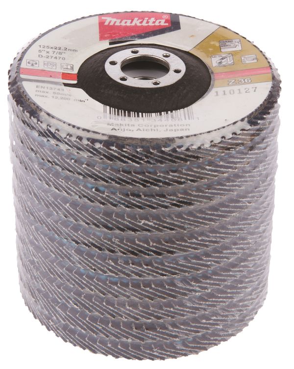 Упаковка лепестковых шлифовальных дисков Makita 125мм (D-27470) 10шт.