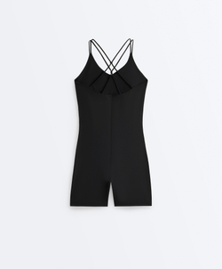 Oysho Короткий комбинезон Comfortlux с узлами, черный