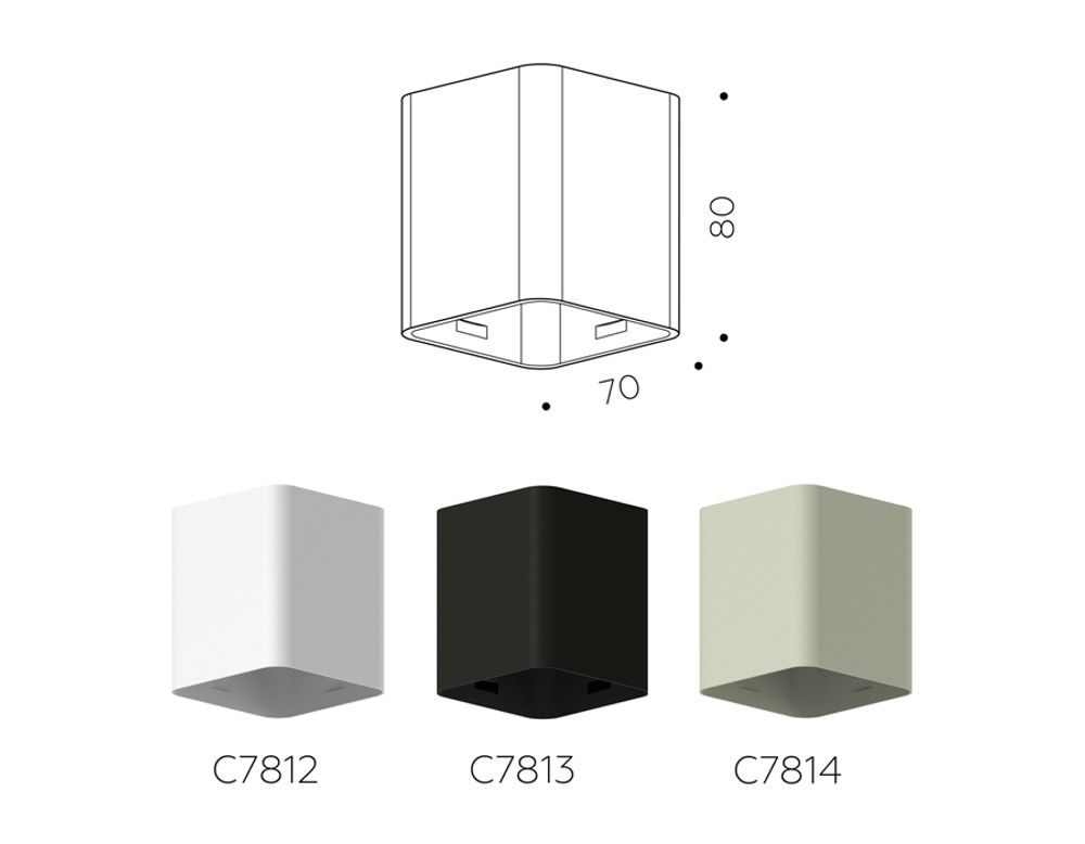Ambrella Корпус светильника накладной для насадок 70*70mm DIY Spot C7813