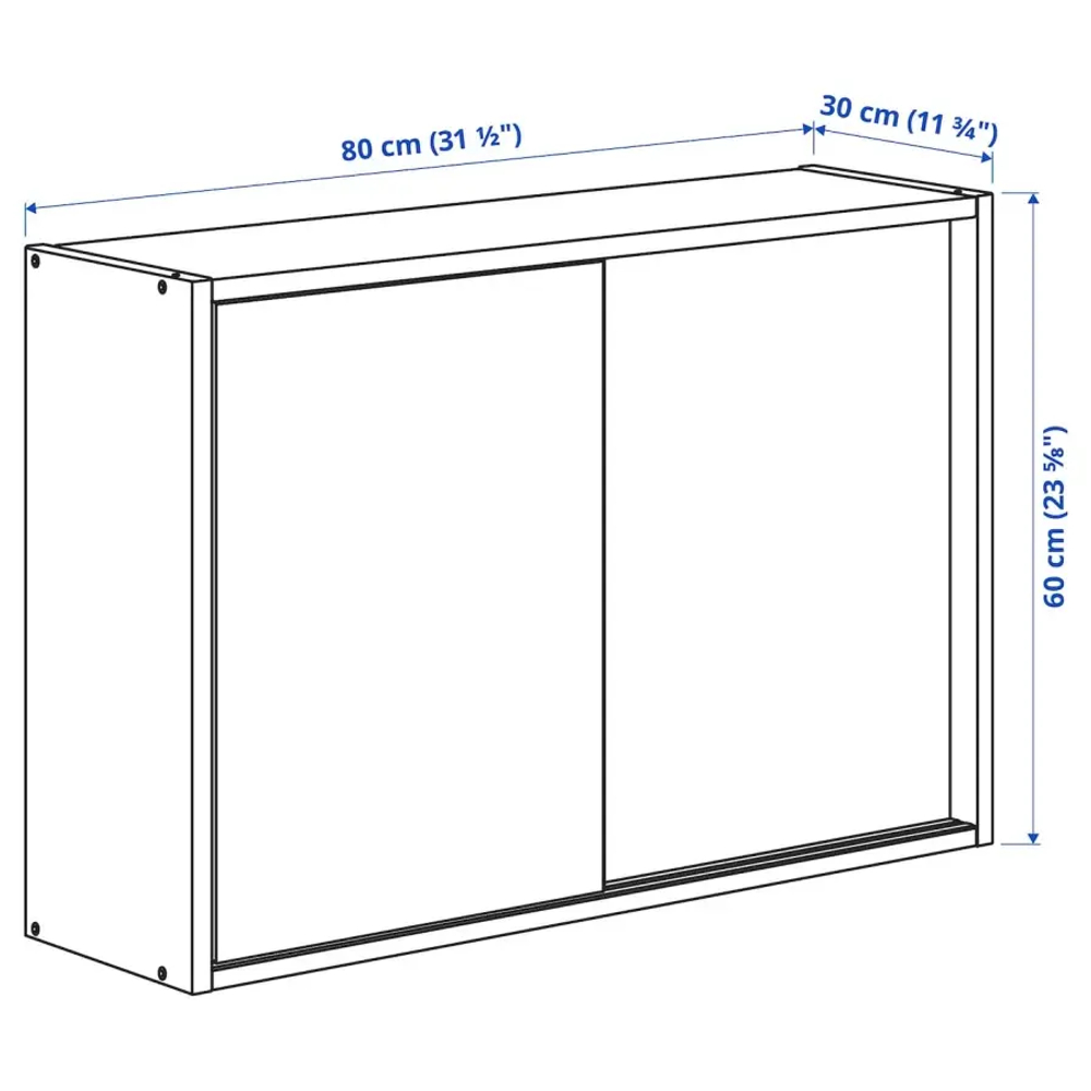 Шкаф с раздвижными дверями - IKEA IVAR/ИВАР ИКЕА, 60х30х80 см, под беленый дуб