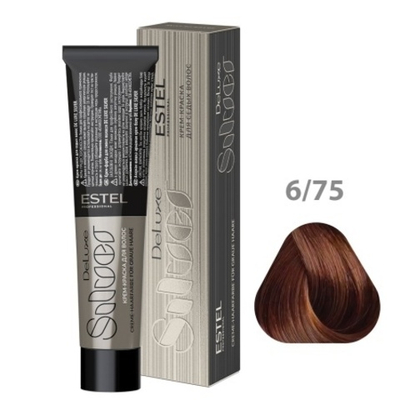 6/75 Крем-краска De Luxe Silver, темно-русый коричнево-красный