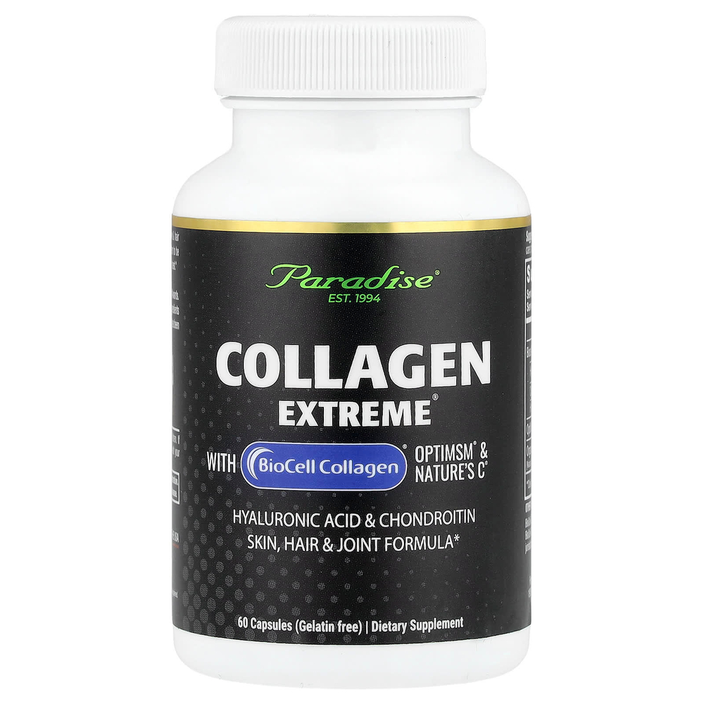 Paradise Herbs, Collagen Extreme® с коллагеном BioCell Collagen®, OptiMSM® и Nature's C®, 60 капсул