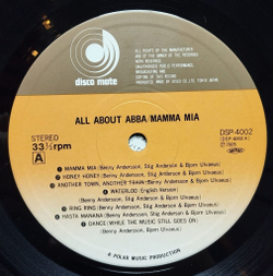 Винтажная виниловая пластинка LP ABBA АББА All About ABBA Mamma Mia SOS (Japan 1976)(No Obi)
