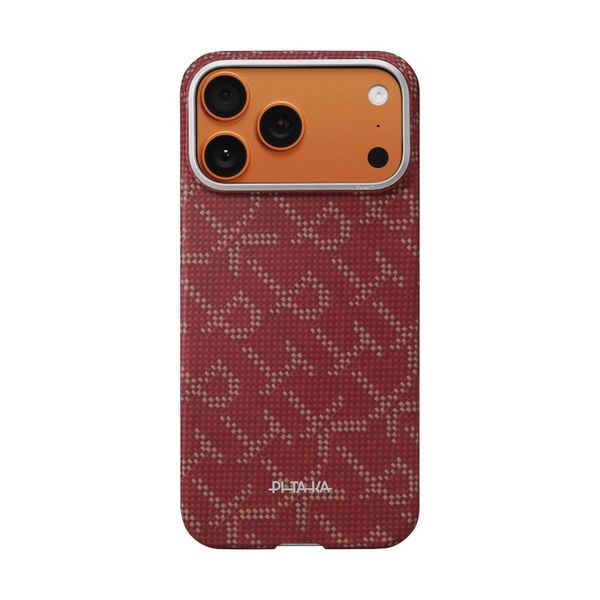 Чехол Pitaka Edge Case для iPhone 17 Pro Max, Красный монограм | Monogram Gold/Red